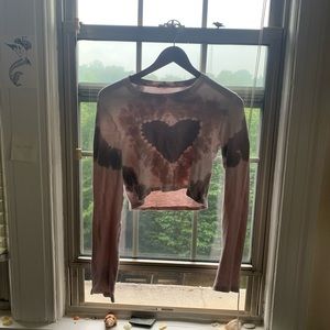 Tie dye long sleeve crop top
